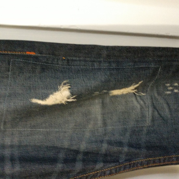 True Religion World Tour Vintage Straight Jean Pant Distressed Destroyed Size 38 - Picture 12 of 17
